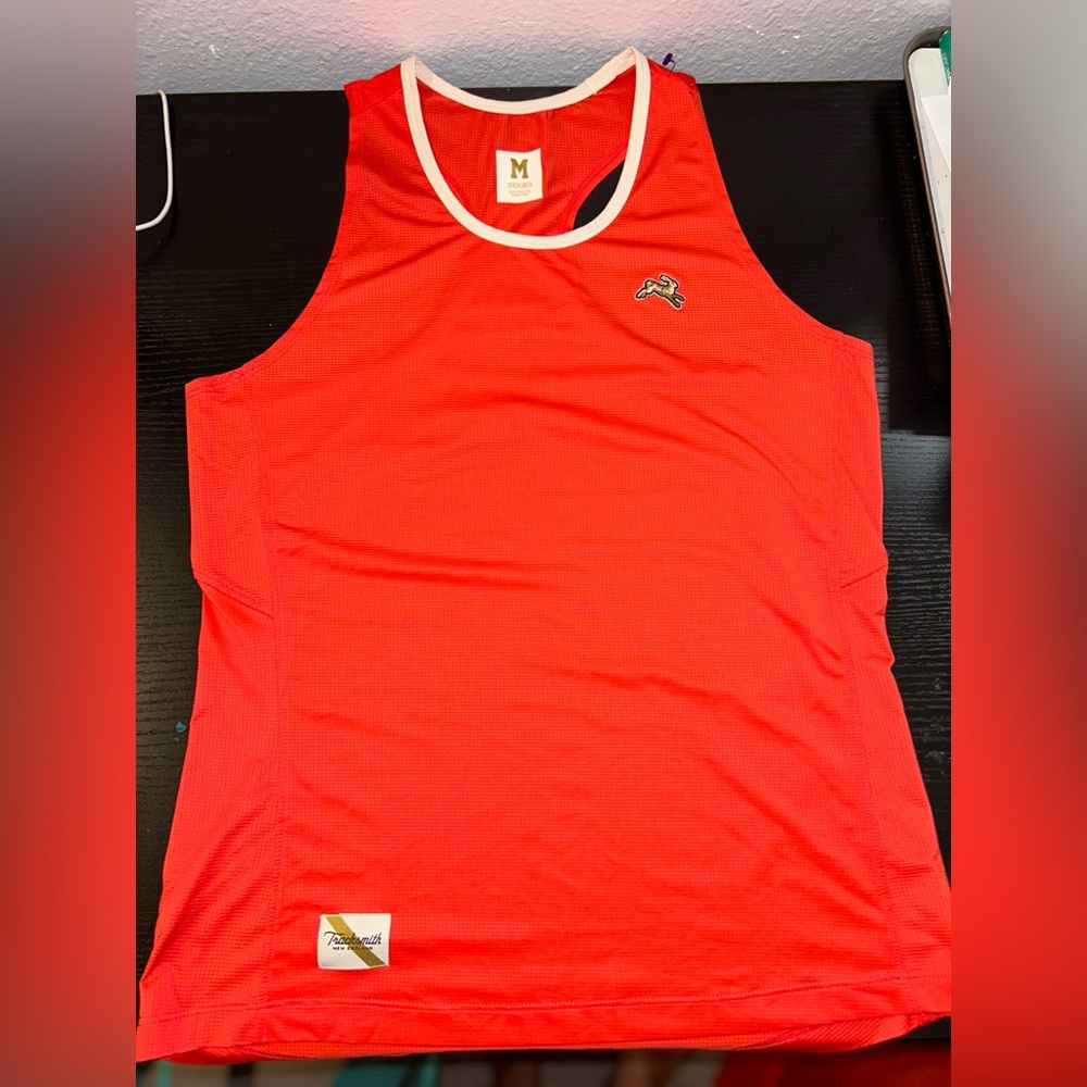 Tracksmith Red/ Bright Orange Tank Top